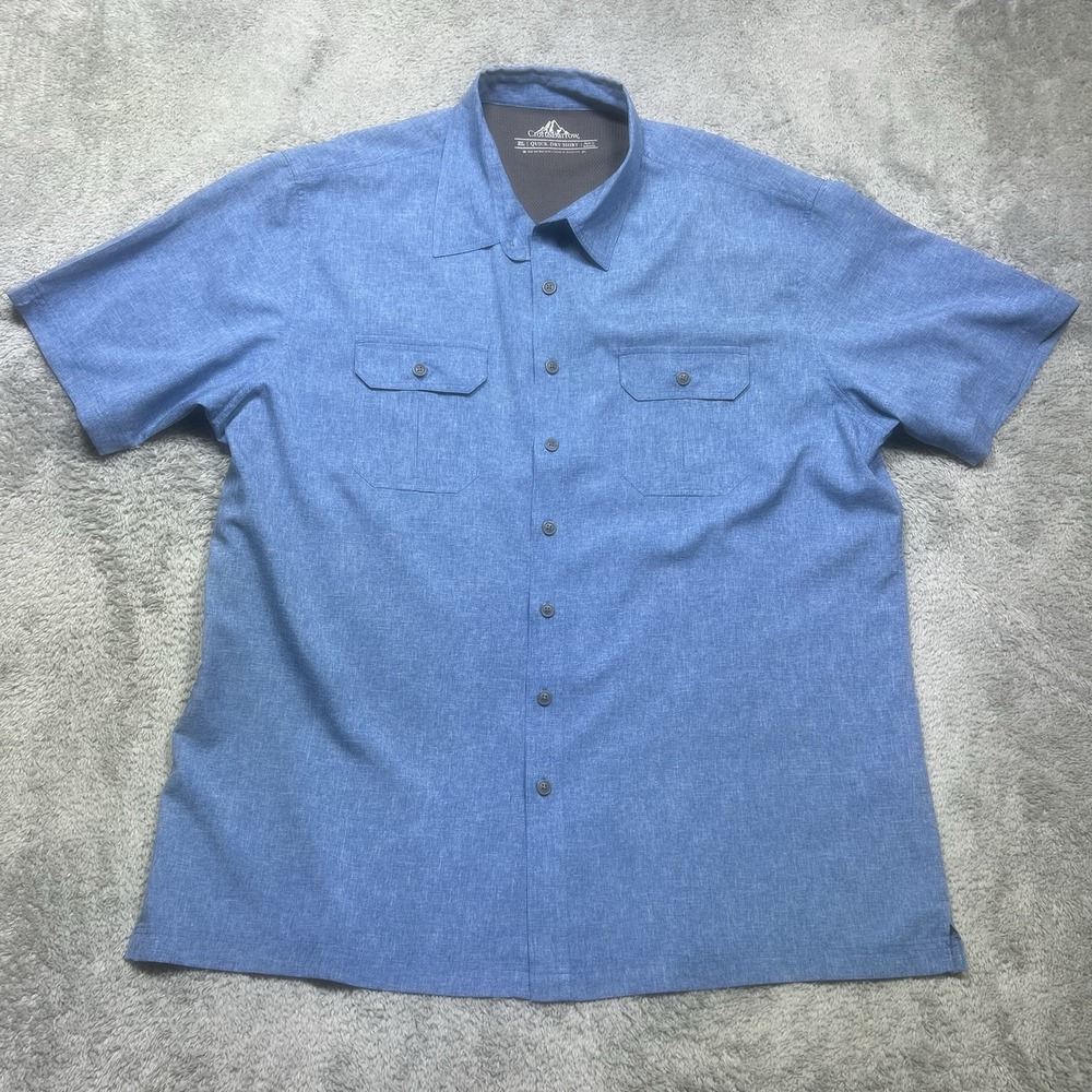Croft & Barrow Shirt Men's XL Blue Quick Dry Short Sleeve Vented Outdoor Hiking